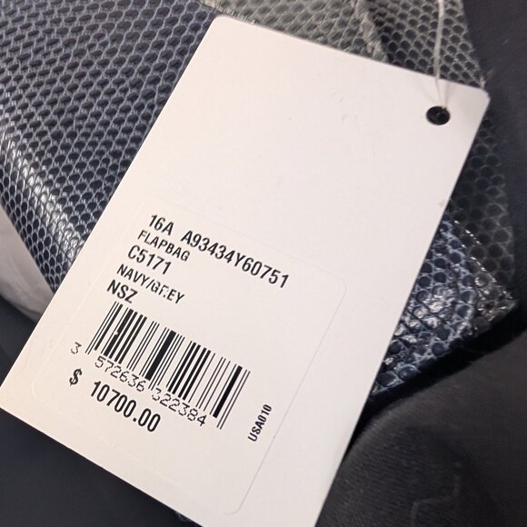 Chanel Blue and Grey Patchwork Lizard Skin Box Bag - Picture 15 of 16